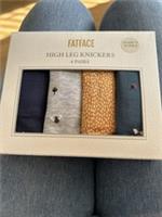 Fat Face 4 Pk Bee High Leg Knickers Size Uk 12 Rrp £24 Bnwt - 12 Regular