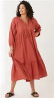 FATFACE Dress 16 Orange Marissa Boho Tassel Cotton Maxi Length BNWOT - 18 Plus