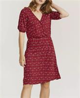 FAT FACE IONA BATIK POSY ABSTRACT PRINT WRAP MIDI DRESS RED 955961 WOMEN UK8 - UK 8 Regular