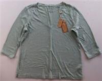 FAT FACE KEMI 100% COTTON 3/4 SLEEVE V-NECK TOP - MINT GREEN 971092 WOMEN UK10 - UK 10 Regular