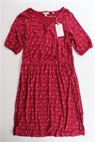 FAT FACE IONA BATIK POSY ABSTRACT PRINT WRAP MIDI DRESS - RED 955961 WOMEN UK8 - UK 8 Regular