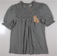 FAT FACE BETTY BRODERIE PUFF SLEEVE BLOUSE TOP PALE GREEN 972933 WOMEN UK6 - UK 6 Regular