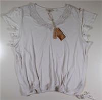 FAT FACE ROSA LINEN LACE SOFT BLOUSE T-SHIRT TEE TOP - WHITE 974719 WOMEN UK22 - UK 22 Regular