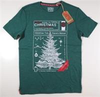 FAT FACE CHRISTMAS TREE GUIDE SHORT SLEEVE TEE T-SHIRT TOP - GREEN 976170 MEN S - S Regular