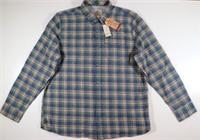 FAT FACE PADBURY CHECK COTTON LONG SLEEVE SHIRT - BLUE 970015 - MEN 2XL - 2XL Regular