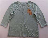 FAT FACE KEMI 100% COTTON 3/4 SLEEVE V-NECK TOP - MINT GREEN 971092 - WOMEN UK10 - UK 10 Regular