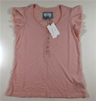 FAT FACE LUNA TEE SOFT COTTON V-NECK PJ PYJAMA TOP - PEACH 953519 - WOMEN UK8 - UK 8 Regular