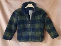 FAT FACE Zip Fleece Borg Jacket Age 8 9 Green Blue Check NEW With Tags R2