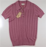 FAT FACE CARLY COLLAR COTTON KNIT BLOUSE TEE TOP - PINK 972512 WOMEN UK10 12 14 - UK 10 / UK 12 / UK 14 Regular