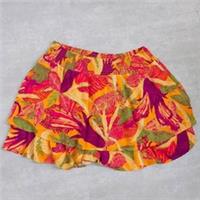 FatFace Ali Women Light Orange Mini Skirt 16R Tropical Floral Smocked Waist BNWT - 16 Regular