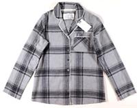 FAT FACE CHECK SOFT COTTON PJ PYJAMA TOP - GREY 956657 - WOMEN UK6 - UK 6 Regular