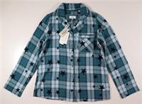FAT FACE HAYLEY STAR CHECK - SOFT COTTON PJ PYJAMA TOP - TEAL 972043 - WOMEN UK8 - UK 8 Regular