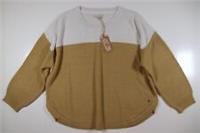 FAT FACE EMMY COLOUR BLOCK KNIT PULLOVER JUMPER MID YELLOW 970612 WOMEN UK20 - UK 20 Regular