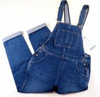 FAT FACE LEWES STRETCH COTTON DENIM DUNGAREES BLUE 971045 WOMEN UK22 SHORT - UK 22 Regular