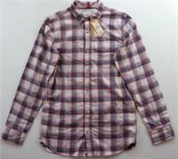 FAT FACE SAUNTON CHECK COTTON LONG SLEEVE SHIRT - CORAL PINK 972727 MEN XS TALL - XS Regular