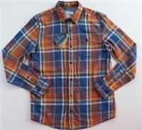 FAT FACE BOTANY CHECK COTTON LONG SLEEVE SHIRT RUST 972716 MEN S TALL - S Big & Tall