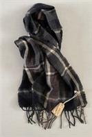 FAT FACE MENS CHECK SCARF WOOL ACRYLIC - SOFT CHARCOAL - ONE SIZE - BNWT