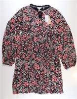 FAT FACE NIEVE FLORAL STRETCH JERSEY LONG SLEEVE DRESS BLACK 980108 WOMEN UK10 - UK10 Regular