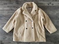 FAT FACE TALIA TEDDY SOFT COAT WINTER BISCUIT WOMEN - SIZE UK 24 - EUR 52 - BNWT - 24 Regular