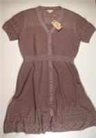 FAT FACE POLLY TEXTURED KNIT POINTELLE MIDI DRESS - TAUPE 972519 WOMEN UK18 - UK 18 Regular