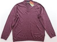 FAT FACE SEAFORD COTTON KNIT HALF NECK ZIP JUMPER - PURPLE RAISIN 957189 MEN 3XL - 3XL Regular
