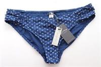 FAT FACE DOBBY TEXTURE RUCHED BOTTOM BIKINI BRIEFS BOTTOMS BLUE WOMEN UK14 18 - UK 14 Regular