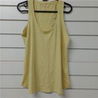 Fat Face Women's Light Yellow Casual Scoop Neck Sleeveless Tank Top Size 10 - 10 Regular