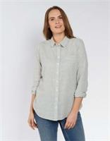 FATFACE Olivia Slub Stripe Shirt COLOUR: IVORY Size 14 RRP &pound; 40.00