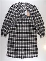 FAT FACE JESSIE CHECK SMOCK LONG SLEEVE DRESS - IVORY 978133 - WOMEN UK6 LONG - UK6 Tall