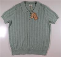 FAT FACE CARLY COLLAR COTTON KNIT BLOUSE TOP - LIGHT GREEN 972512 WOMEN UK20 22 - UK 20 / UK 22 Regular