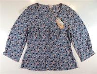 FAT FACE BEATRICE TONAL FLORAL V-NECK 3/4 SLEEVE BLOUSE TOP 978175 WOMEN UK10 - UK 10 Regular