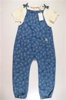 FAT FACE BUMBLEBEE FLORAL DENIM DUNGAREE TOP OUTFIT 975837 KIDS GIRLS 5-6Y