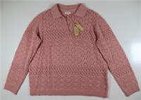 FAT FACE CHARLOTTE COLLAR 100% COTTON OPEN KNIT JUMPER - PEACH 972496 WOMEN UK18 - UK 18 Regular