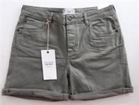 FAT FACE GRACE GD STRETCH COTTON DENIM SHORTS - PALE OLIVE 941013 - WOMEN UK6 - UK6 Regular