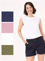 Ex Fat Face Ladies Padstow Cotton Chino Shorts Navy Pink Olive White - 6 Regular