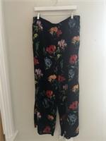 Fat Face Zelda Floret Black Wide Leg Trousers Size Uk 16R Rrp &pound;59 Bnwt - 16 Regular