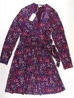 FAT FACE DELPHINE ABSTRACT JERSEY LONG SLEEVE WRAP DRESS 981929 WOMEN UK18 - UK 18 Regular