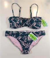 FAT FACE MCS SEAWEED FLORAL BANDEAU PADDED BIKINI TEAL 979682 WOMEN UK18 - UK 18 Regular
