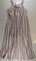 FAT FACE HANNAH SAND GEO FLOATY TIERED SUMMER MAXI DRESS 975014 - WOMEN UK16 - UK16 / UK18 Regular