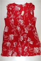 FAT FACE LAURIE BATIK COTTON JERSEY FLORAL DRESS - RED 979824 - WOMEN UK24 LONG - UK 24 Tall