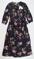 FAT FACE RACHEL FLORAL LONG SLEEVE MAXI WRAP DRESS BLACK 975851 WOMEN UK8 10 12 - UK 8 / UK 10 / UK 12 / UK 14 Regular