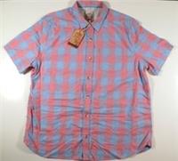 FAT FACE WARREN CHECK COTTON SHORT SLEEVE SHIRT - PINK BLUE 974537 MEN 2XL 4XL - 2XL / 4XL Regular