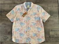 FAT FACE FENTLY PALM PRINT MEN SHORT SLEEVE SHIRT COTTON SUMMER HOLIDAY - XL - XL Regular