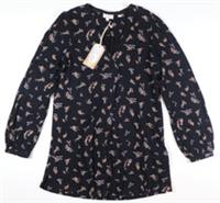 FAT FACE AURELIA WINTER GARDEN FLORAL BLOUSE TOP BLACK 977256 - WOMEN UK6 - UK 6 Regular