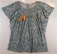 FAT FACE SAMMY SUGAR FLORAL SMOCKED COTTON BLOUSE TOP 980068 WOMEN UK8 - UK 8 Regular
