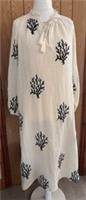 Fatface BNWT Ivory Embroidered Kaftan Maxi Dress Size 12 Holiday Summer Beach - 12 Regular