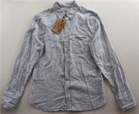 FAT FACE PALMER STRIPE LINEN COTTON BLEND LONG SLEEVE SHIRT 943980 - MEN S - S Regular