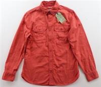 FAT FACE DURHAM UTILITY RELAXED COTTON LONG SLEEVE SHIRT - ORANGE 970006 MEN S - S Regular