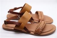 FAT FACE LYLA PLAIT STRAP BOHO LEATHER SUMMER SANDALS - MUSTARD - WOMEN UK8