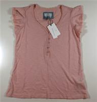FAT FACE LUNA TEE SOFT COTTON V-NECK PJ PYJAMA TOP - PEACH 953519 - WOMEN UK8 - UK 8 Regular